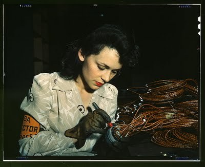 Immigrant factory worker woman